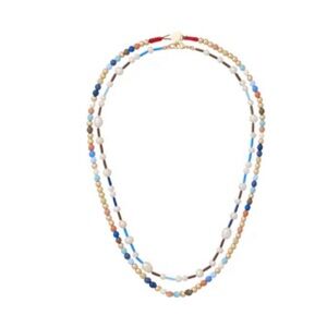 Roxanne Assoulin The Happy Baby Bead & freshwater pearls Necklace Duo in Denim